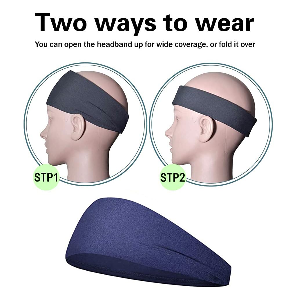 Proberos Head Band for Women Men, Premium Headband Sports Sweat Band, Elastic Non Slip Hair Band for Running Sports Travel Fitness Riding (Pack of 5) Proberos Head Band for Women Men, Premium Headband Sports Sweat Band, Elastic Non Slip Hair Band for Running Sports Travel Fitness Riding (Pack of 5)